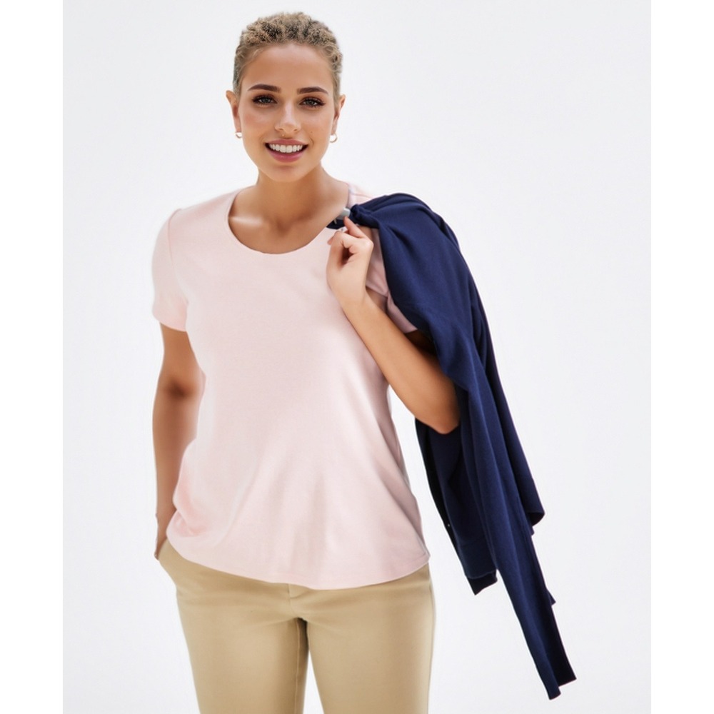 Style & Co T-shirt Women Petite PS Pink Soft Chic Short Sleeve Tee Pullover NWT